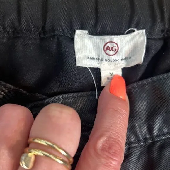 AG Adriano Coated Black Tapered Jogger Pants M - Picture 12 of 15